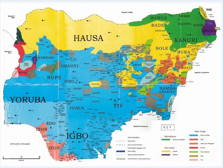 language map of Nigeria